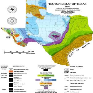 Tectonic Map of Texas - Click Image to Close