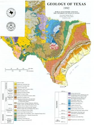 Geology of Texas Map